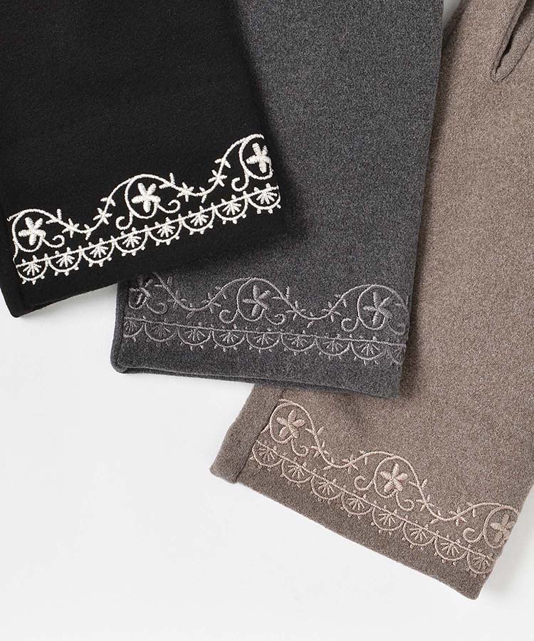 指フードレース刺繍グローブ