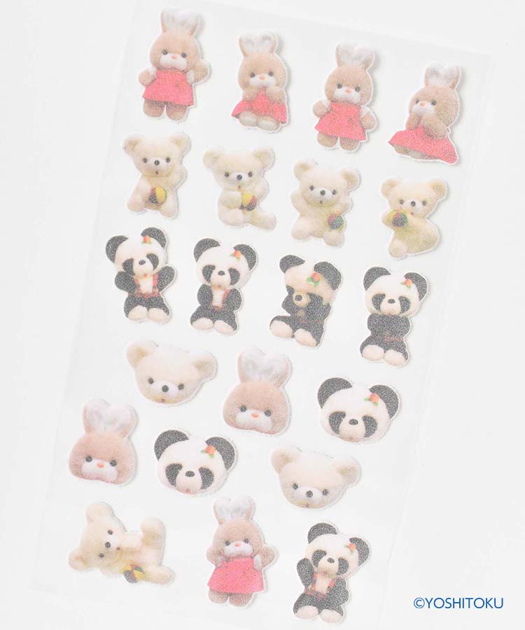 レトロぬいぐるみこれくしょんフロッキーシール