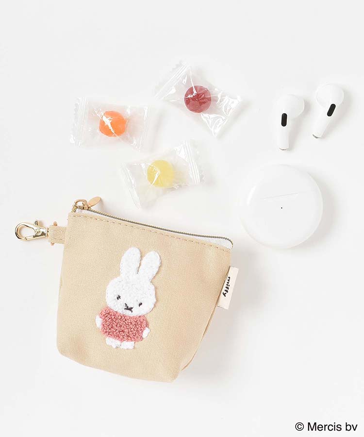 miffyスプリングサガラ刺繍ミニ台形ポーチ