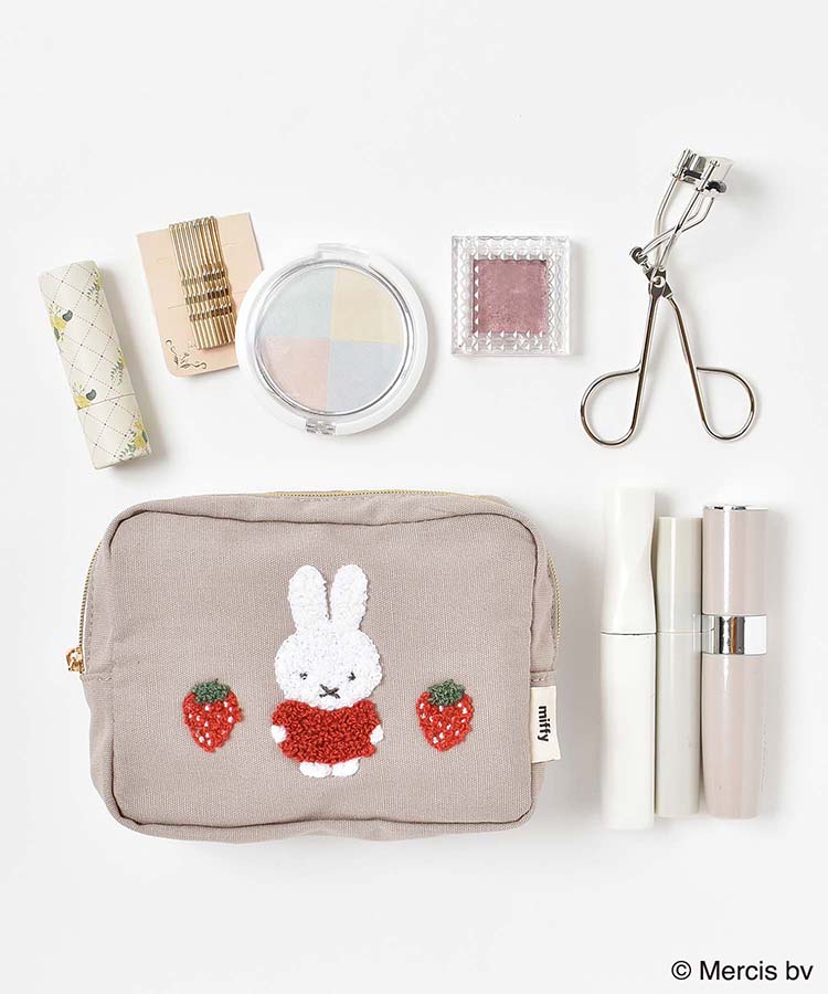 miffyスプリングサガラ刺繍スクエアポーチ