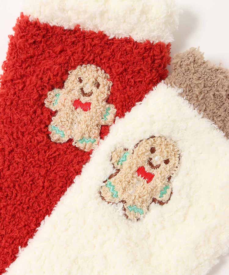 ジンジャークッキーサガラ刺繍ルームソックス