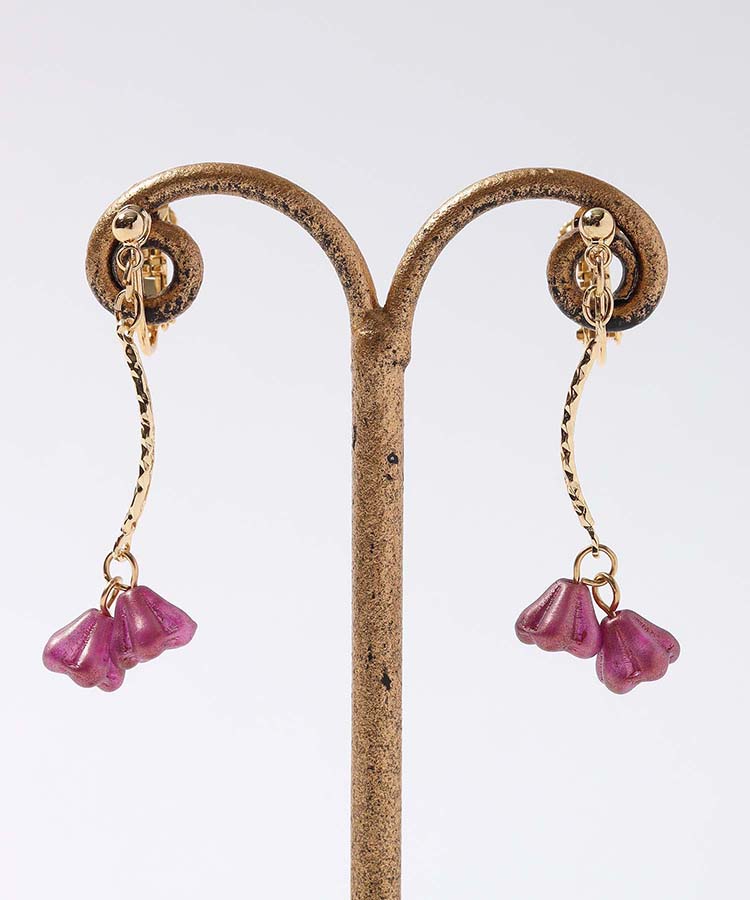 ゆらゆらフラワーチェコガラスイヤリング