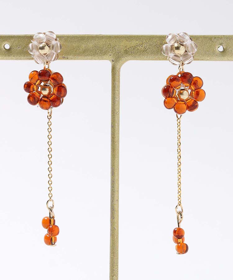 お花2連ビーズピアス