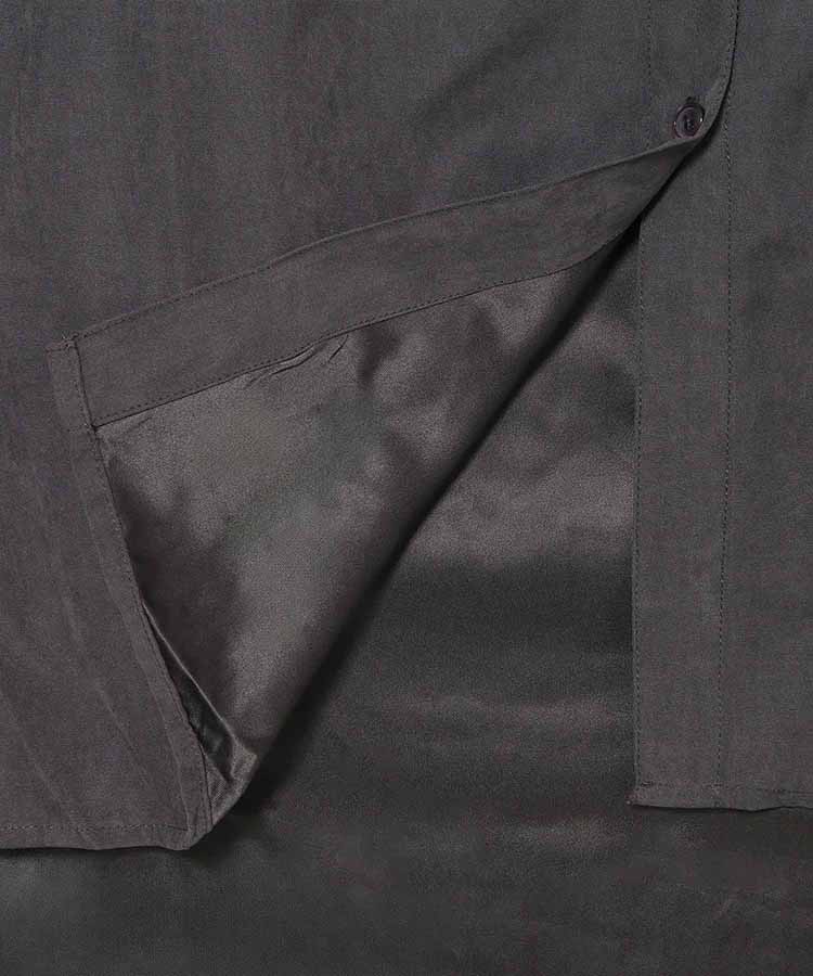 ピーチ起毛袖ボリュームシャツワンピース