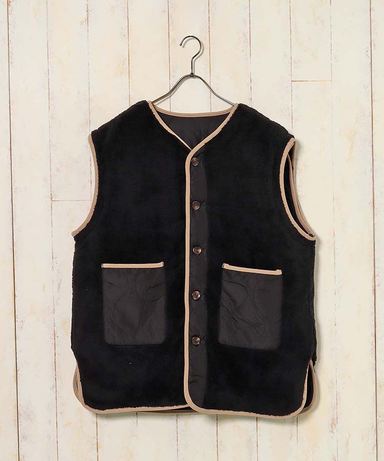 ≪SALE≫付け袖3wayリバーシブルキルトボアブルゾン