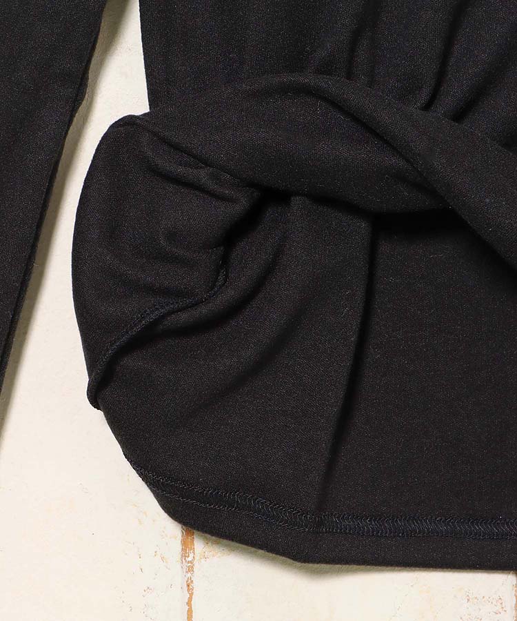 起毛リブWハイネックロンT