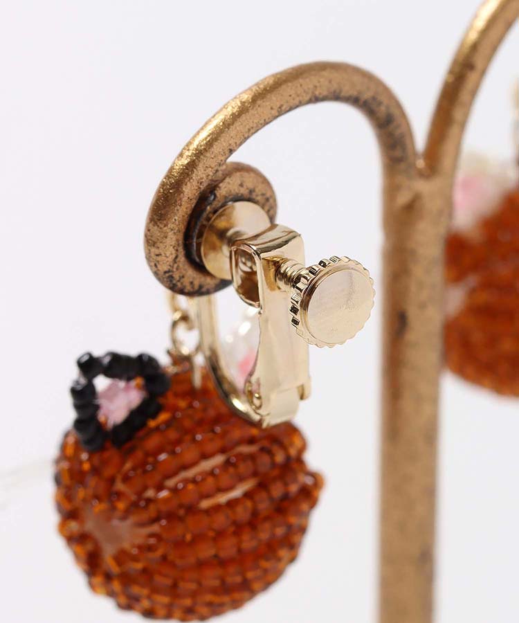 キャットビーズイヤリング