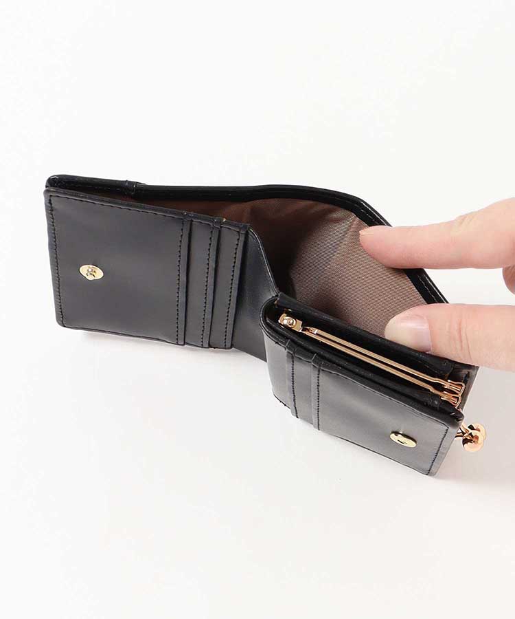 のびねこ二つ折りがま口財布