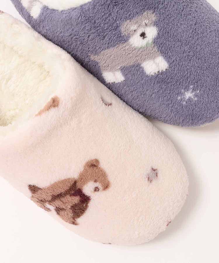 サンゴパイル総柄ルームシューズ