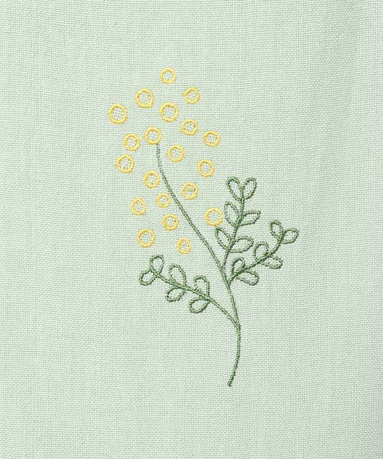 ミモザ刺繍エプロン