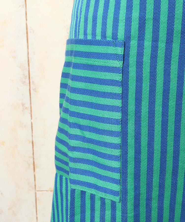 ロゴ刺繍ストライプエプロン