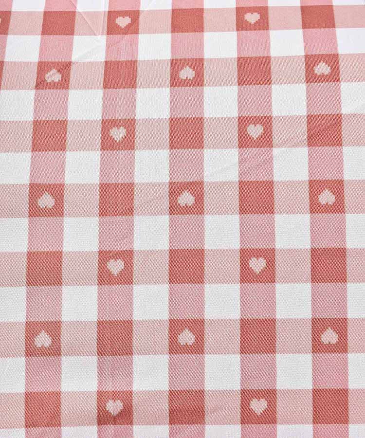 ギンガムハート折りたたみ傘