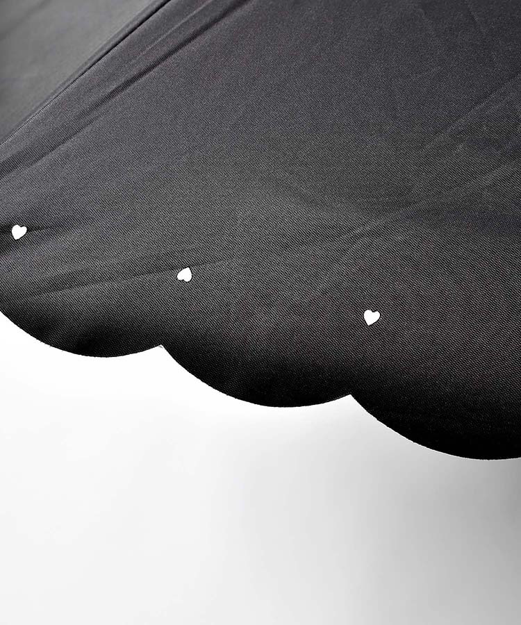 遮光シルバーリボンハート晴雨兼用折りたたみ傘