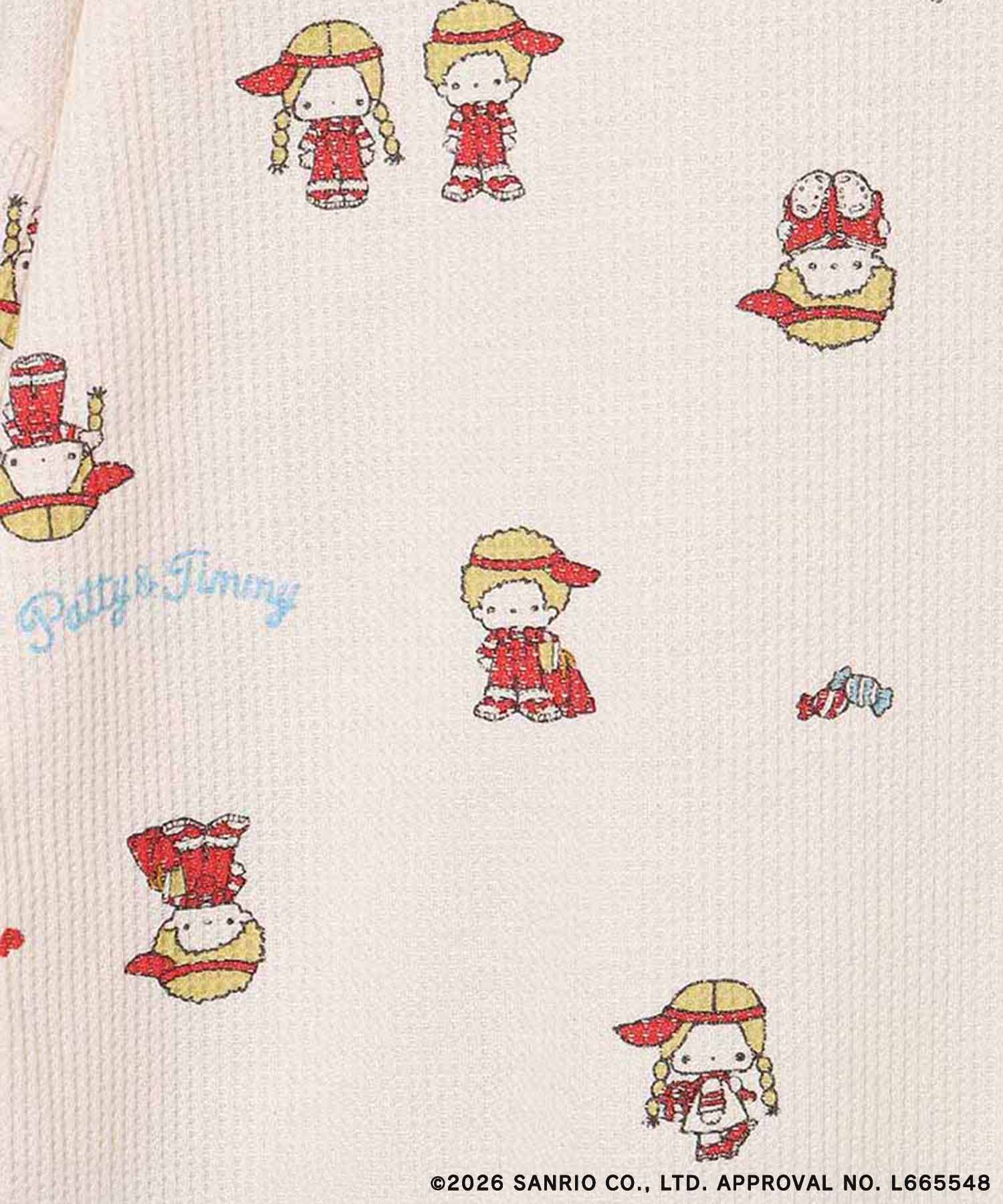 【WEB予約 2/26～順次発送】パティ＆ジミーワッフルルームウェア上下セット