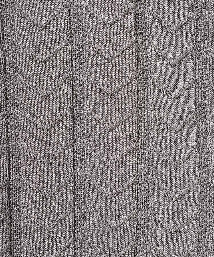 透かし編みニットタイ付きカーディガン