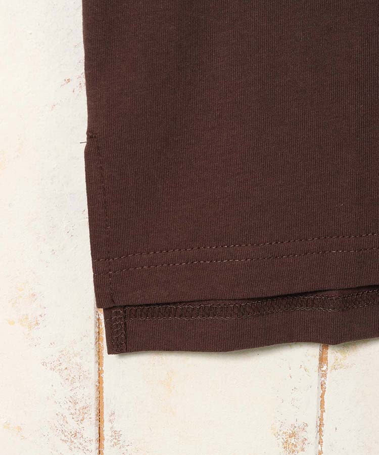 ブラシ刺繍ワイドクルーネックTシャツ