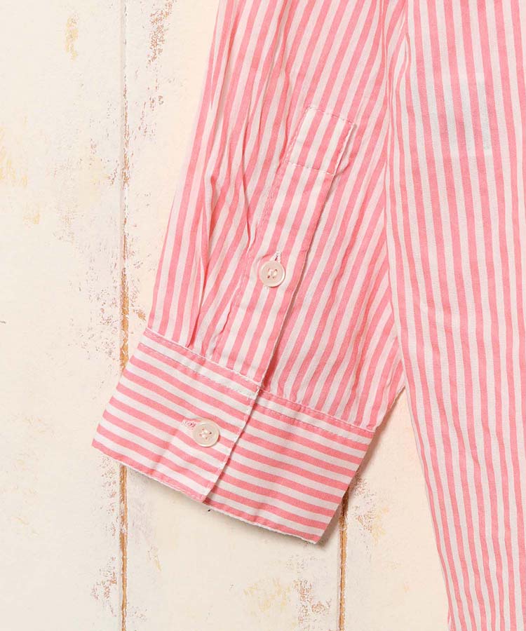 ストライプキャンブリックボイルブラウス