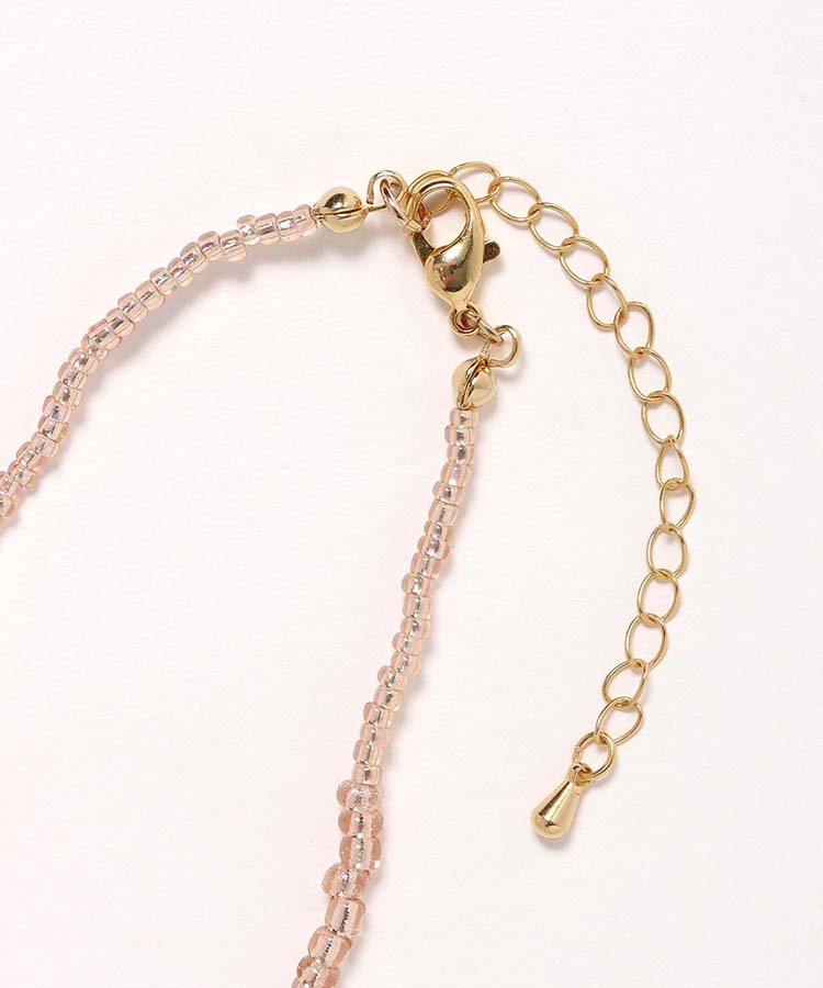 le petale天然石とパールのビーズネックレス