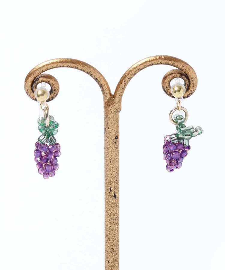 lepetaleフルーツビーズノンホールイヤリング