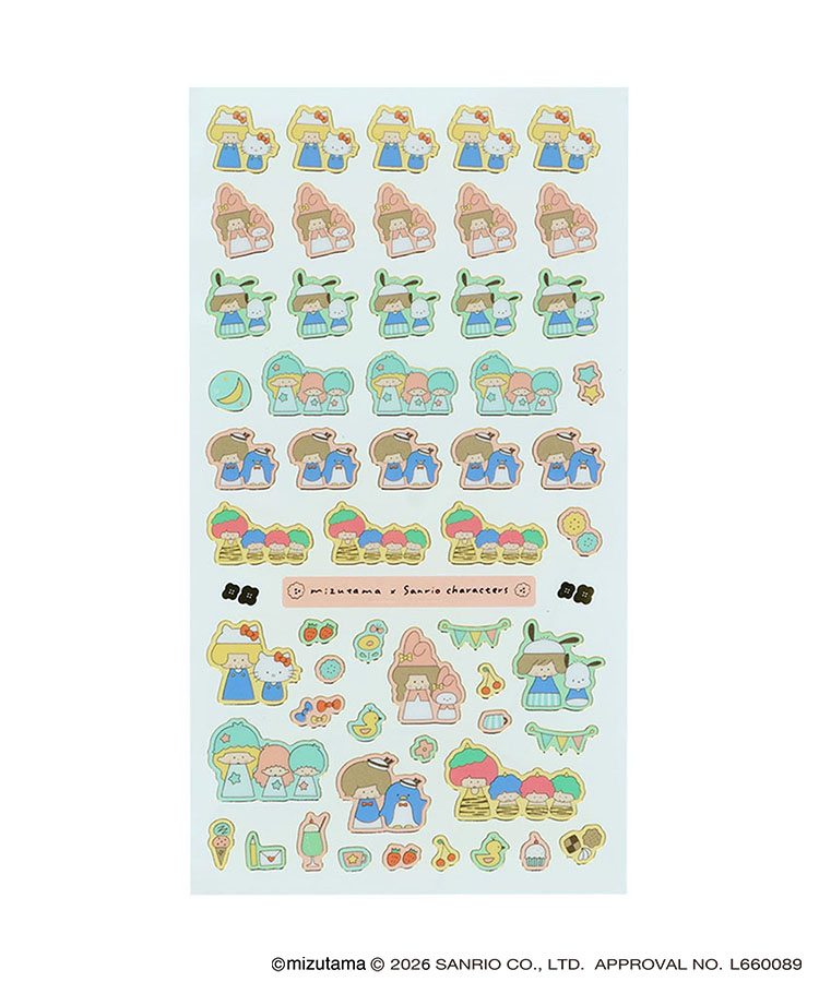 mizutama×Sanrio charactersキラふちシール