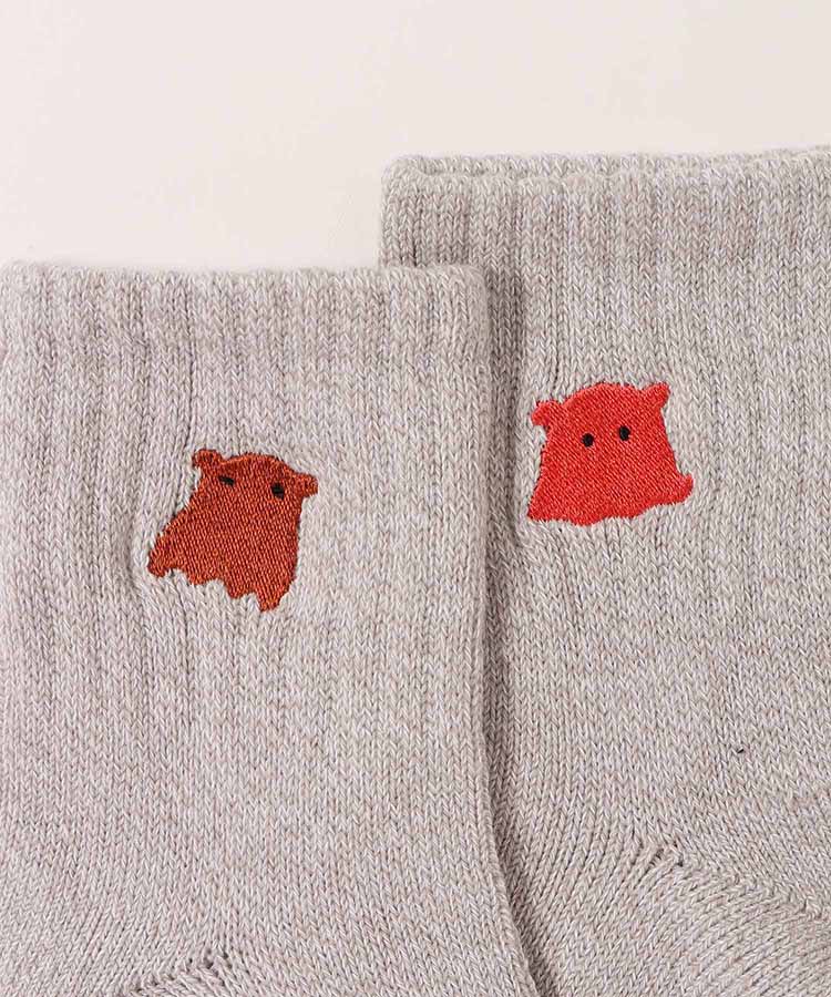 海の生き物刺繍ソックス