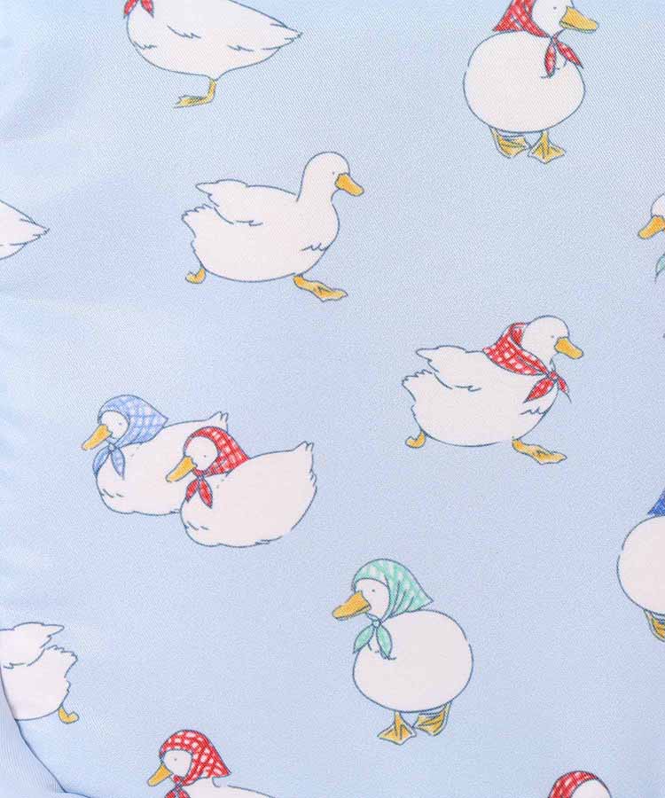 おさんぽダックサテンフラットポーチ