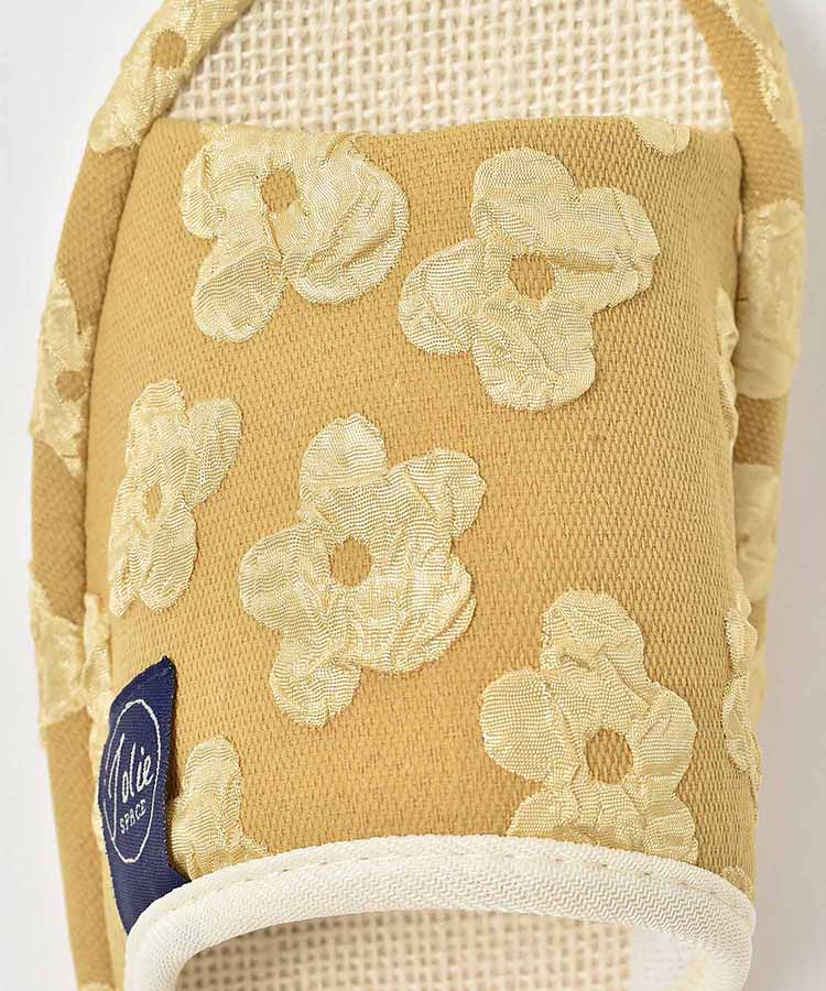 花柄麻スリッパ