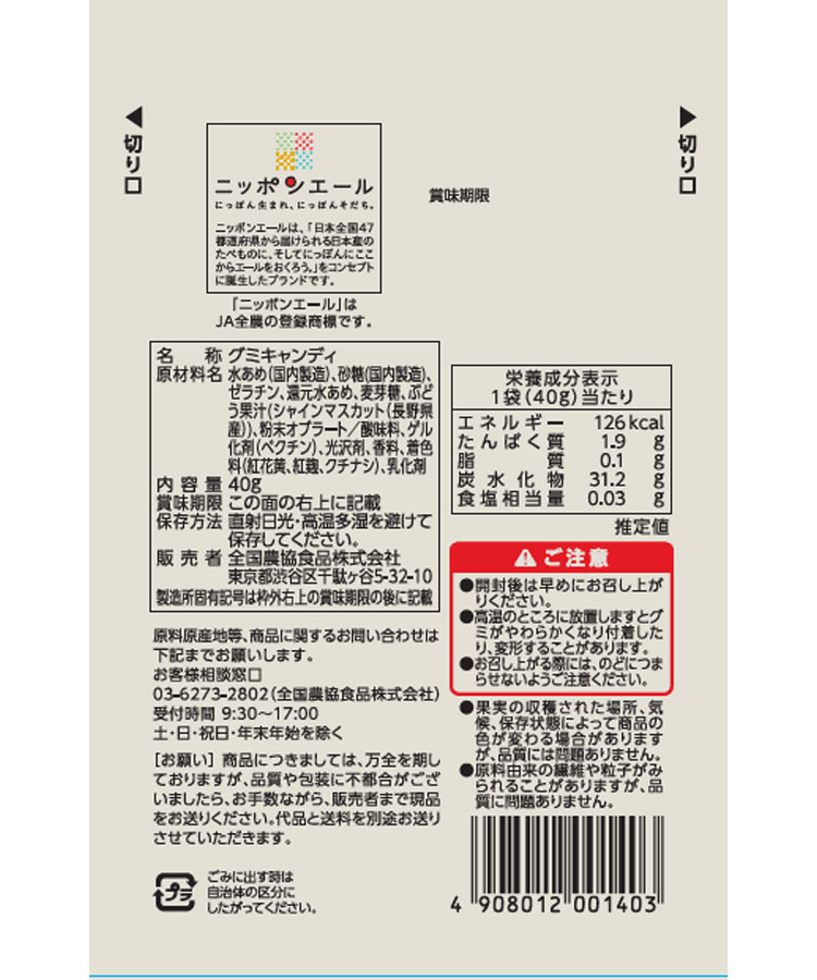 ニッポンエールご当地グミ