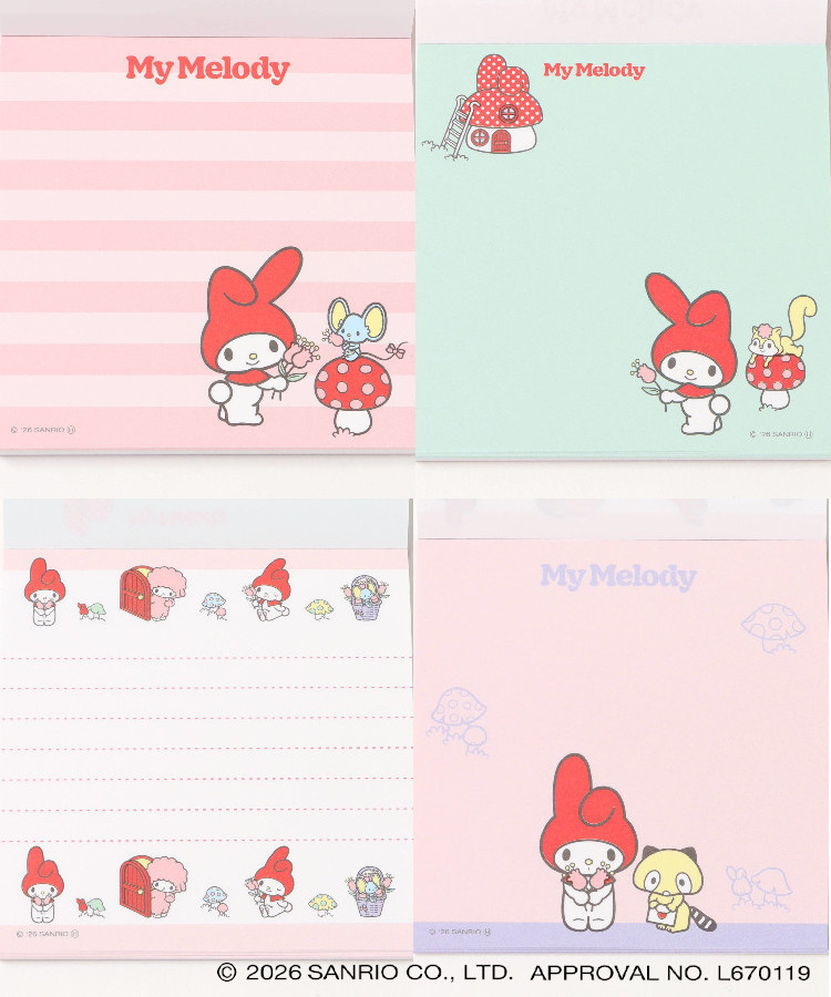 【WEB予約 8/8～順次発送】【WEB限定】レトロサンリオキャラクターズ スクエアメモ
