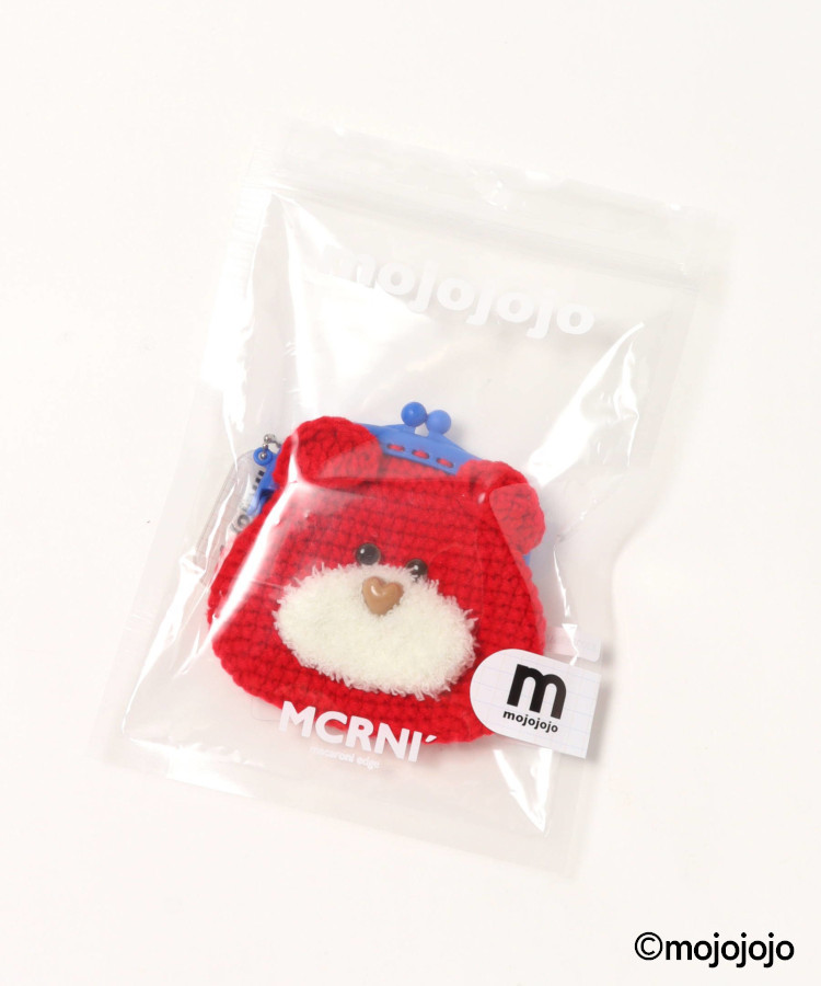 mojojojo×macaroni edge毛糸のがま口ポーチ