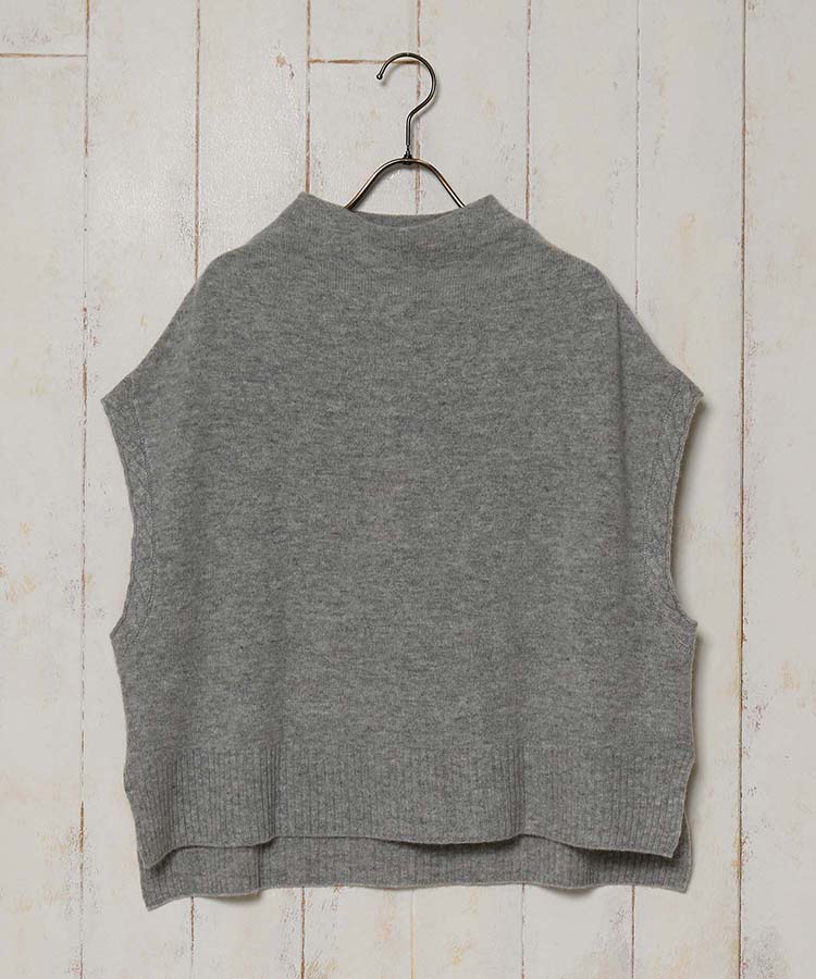 ≪SALE≫ウールカシミヤボトルネックベスト