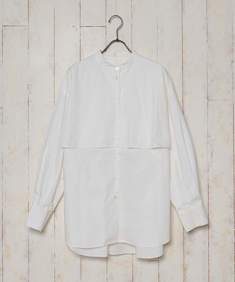 ≪SALE≫ノーカラー後ろリボンブラウス