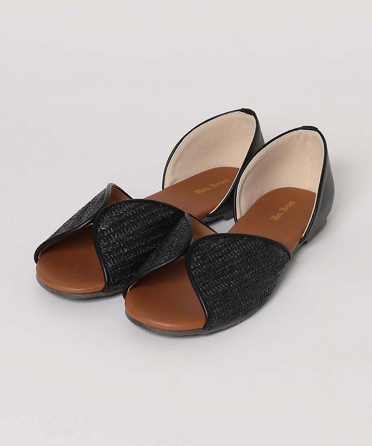 ≪OUTLET≫ラフィア風ベルトフラットサンダル