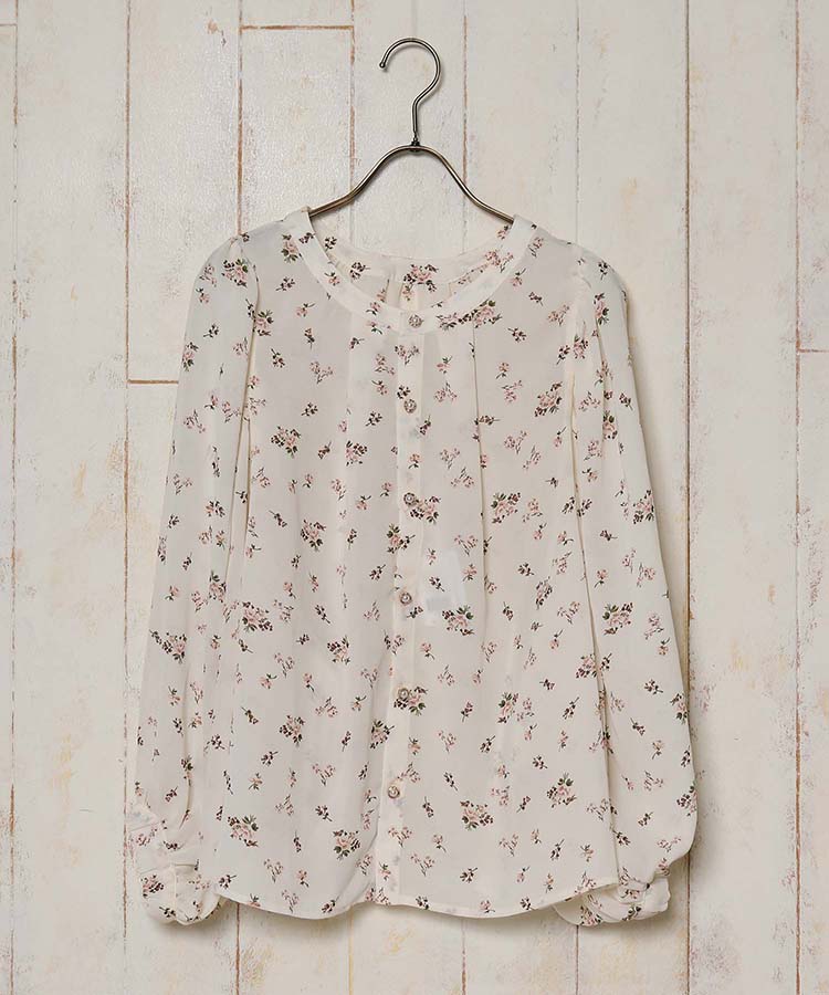 ≪OUTLET≫小花柄ボタンブラウス