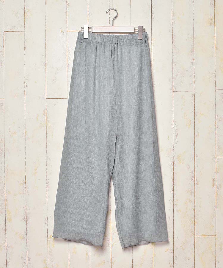 ≪SALE≫シアーシワ加工裏地付きイージーパンツ