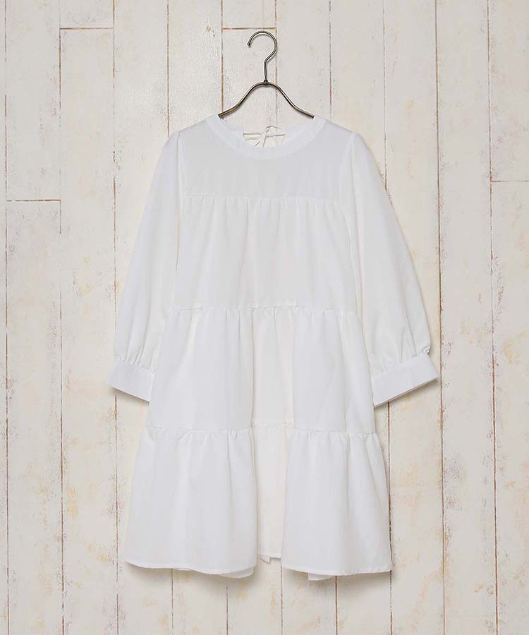 ≪OUTLET≫2wayティアードバックレースアップワンピース
