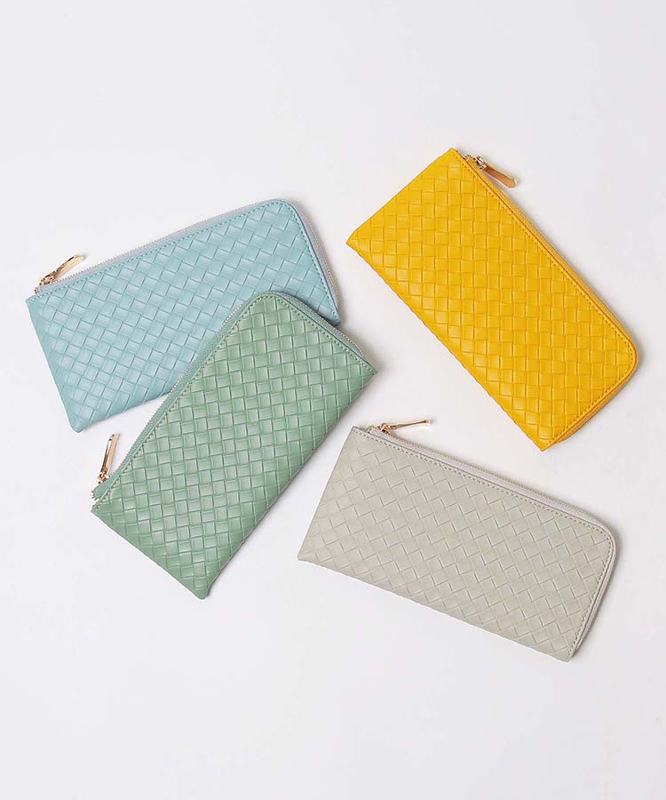 ≪SALE≫エンボスメッシュL字長財布