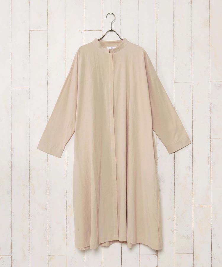 ≪SALE≫スタンド襟Aラインワンピース