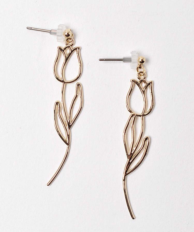 ラインフラワーⅡピアス