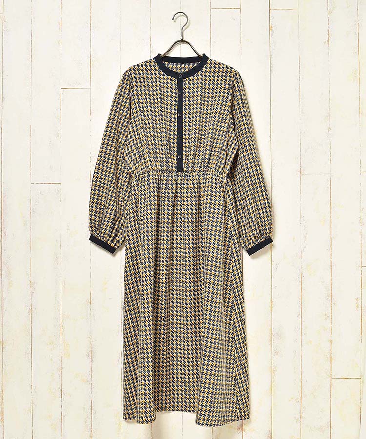 ≪SALE≫幾何学柄デシンワンピース