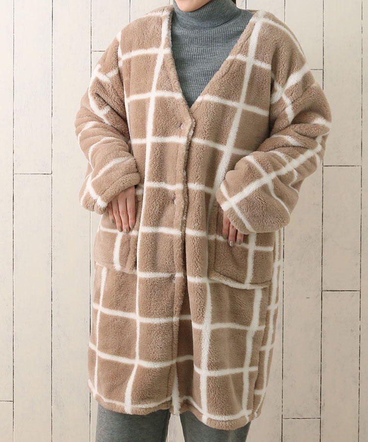 ≪OUTLET≫ルボアチェックルームカーディガン
