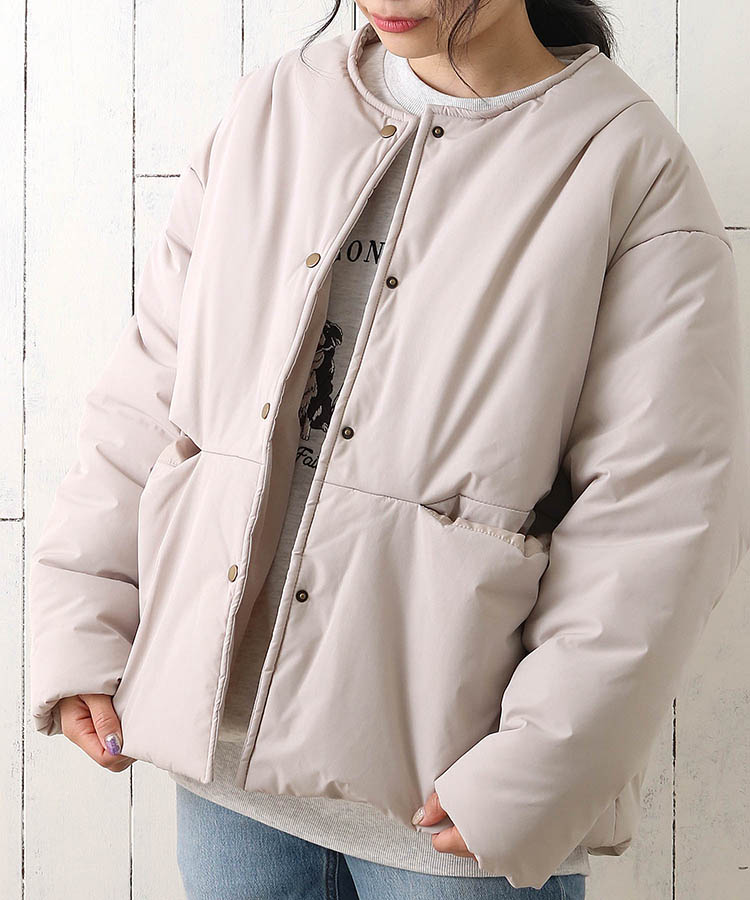 ≪OUTLET≫中綿ノーカラージャケット