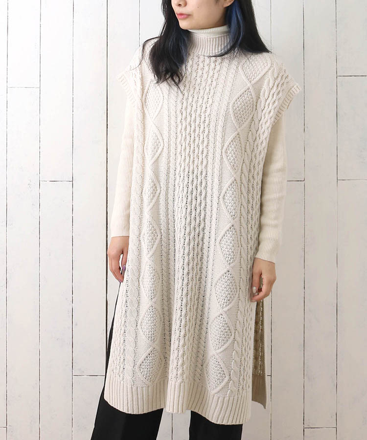 ≪SALE≫ボトルネックロングベスト