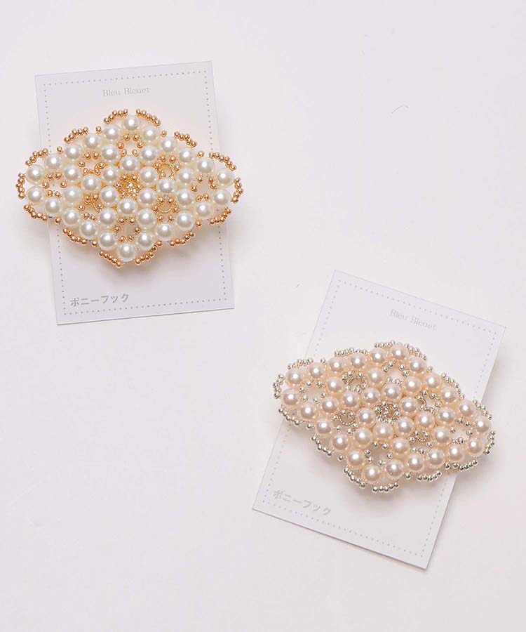 ≪SALE≫パール編みポニーフック