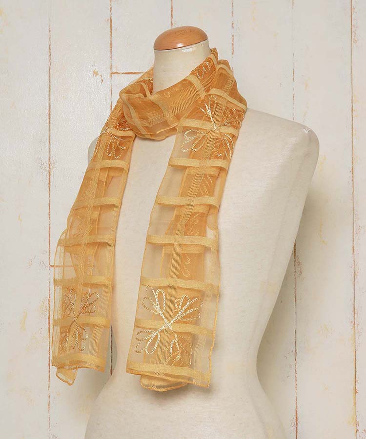 ≪SALE≫シルク刺繍ストール