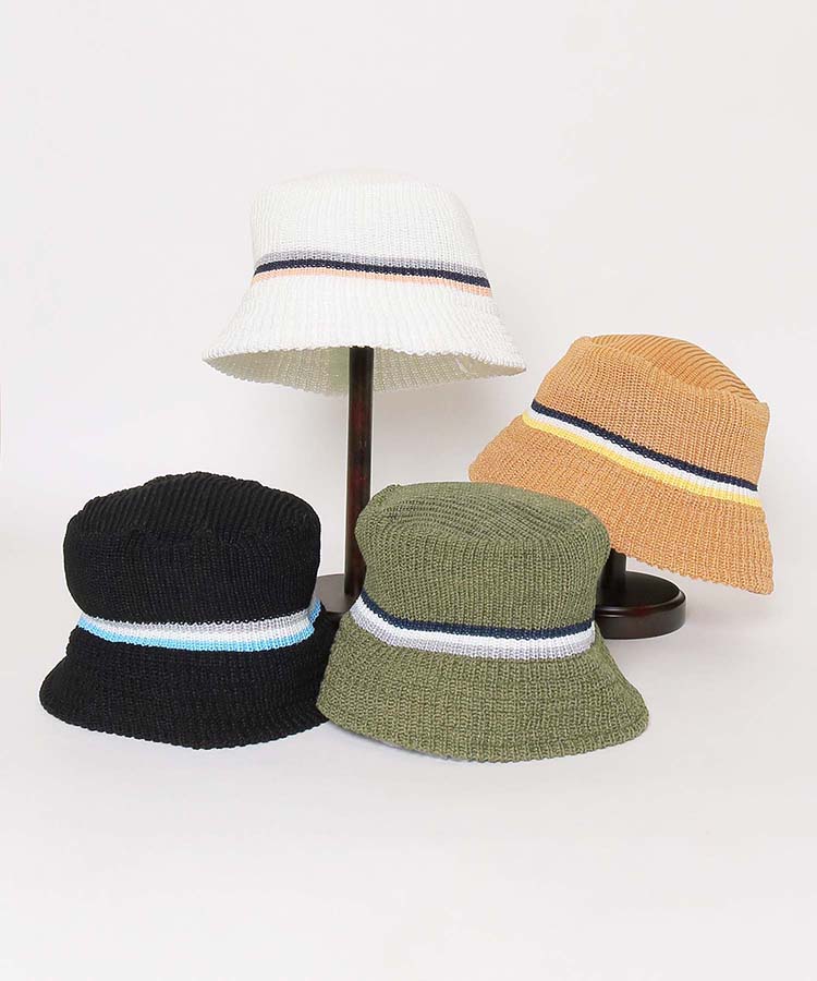 ≪SALE≫ラインニットバケットハット