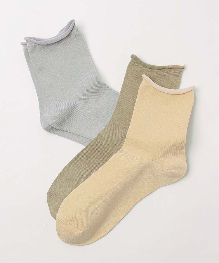 ≪SALE≫フリル無地ロークルーソックス