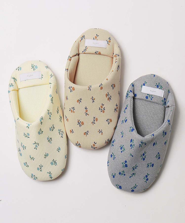 ≪SALE≫小花柄ワッフルルームシューズ