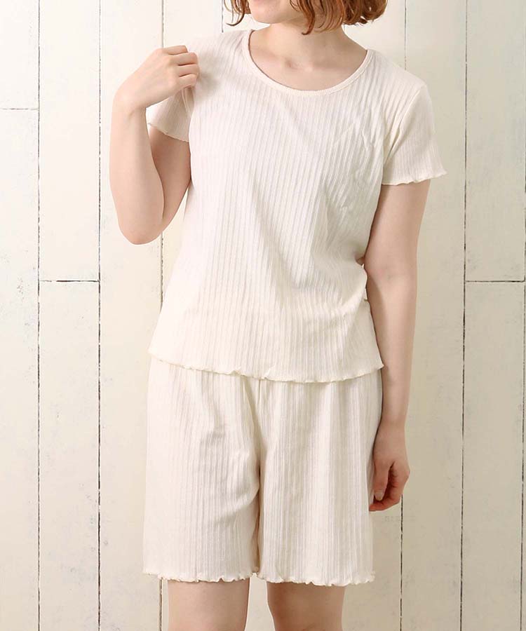 ≪SALE≫リブ生地Tシャツ×パンツ巾着付き