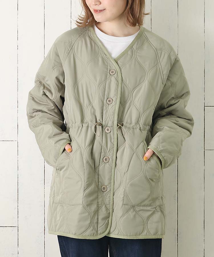 ≪SALE≫キルティングノーカラージャケット